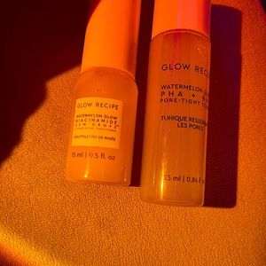 Glow recipe mini dew drops and watermelon glow toner:)